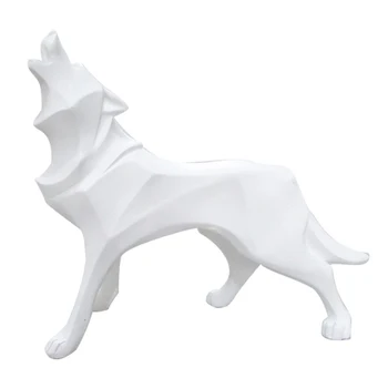 Geomeetrilise Abstraktse Interjöör Loomade Kujukeste Art Home Decor Põhjamaade Stiilis Seisva Hundi Kuju Miniatuurne Skulptuur Vaik Käsitöö