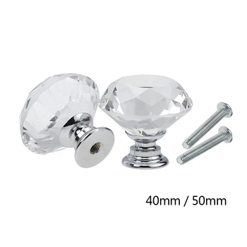 10tk/set 40/50mm Teemant Kuju Disain Crystal Klaasist Nupud Kapp Sahtli Tõmba Köök Kapp Uksega Riidekapp Käsitseb Riist -