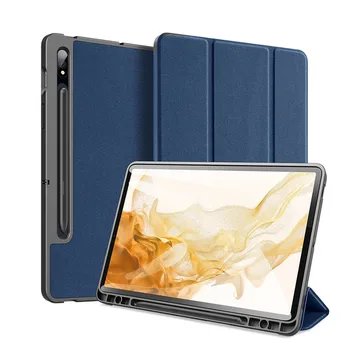 Sobiv Compitable Galaxy Tab S8+ 12.4 tolline 2022 Juhul PU Nahk Tablettide Puhul TPÜ Tagasi Pen Stand Auto Magada, Ärkan
