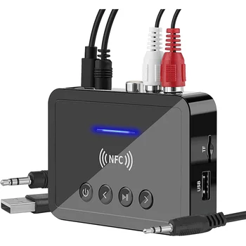 Bluetooth-5.0-Vastuvõtja, Saatja, FM Stereo AUX-in 3,5 Mm Pistik RCA Traadita NFC Bluetooth Audio Adapter TV PC Kõrvaklapid