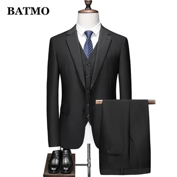 Batmo 2024 uusi saabumise kõrge kvaliteediga Ühe Karavan must casual meeste ülikonnad,mens pulm kleit,pluss-suurus S-5XL 6846