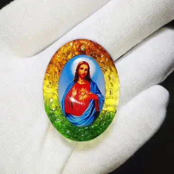 Kristlikud usklikud Katoliiklus õnnistada ja tööohutuse talisman Jeesus Kristus crystal Ripats Amulett