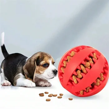 1tk pet dekompressiooni elastne toidu lekke palli, hammaste puhastamine ja molaarne kummist arbuus palli koer mänguasja närimine