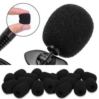 1-50tk Mini Rinnamikrofon Peakomplekti Mikrofoni Sponge Hõlmab Asendamine Mic Vaht Tuuleklaasi Mängimine Broadcast Kõrvaklapid Mikrofoniga