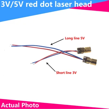 5TK 650NM 6MM 3V/5V Diood Moodul Punane Vask Pea 5MW Laser-Dot