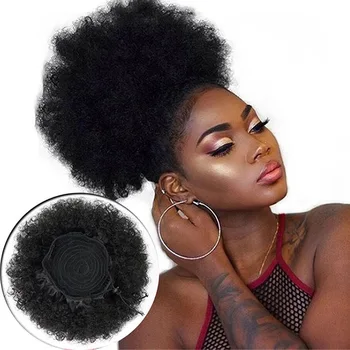 Pixie Lühike Afro Lokkis Bob juustest Parukad Bangs Naiste Brasiilia Remy Juuksed Kanda ja Minna Loomulik Pruun Krussis Lokkis Parukad
