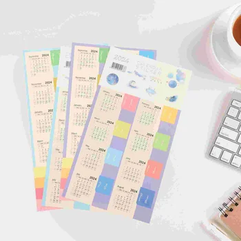 24 Lehed Kalender Indeks Kleebis Sildid Office Planeerija Kleebiste Raamatud Klapid Paber Multi-funktsionaalne