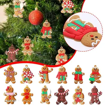 1tk jõulukaunistused Creative Christmas Gingerbread Man Ripats Christmas Tree Teenetemärgi Kaunistamise Tarvikud