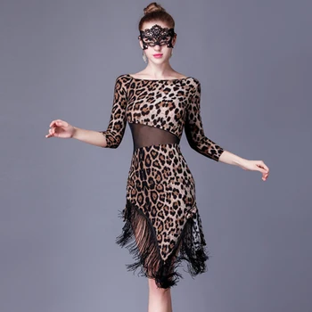 ladina tantsu kleit naiste ladina kleit tutt ladina-stiilis rõivad salsa tantsu kostüümid riided tants kanda kostüüme, leopard