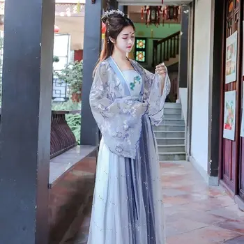 ElegantTraditional Naiste Lill Hanfu Kleit Iidse Hiina Kostüüm Ilus Tants Hanfu Printsess Tang Dünastia Rüü