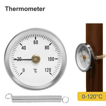 Terasest Termomeeter 0-120°C Kuuma Vee Toru Termomeeter Korstna Toru Ahi Grill Dial Temperatuuri Näidik