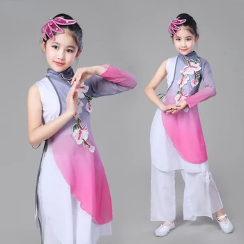 Tüdrukud Yangko Rahvariideid Klassikalise Hiina Riiklik Tantsu Kostüümid Tüdrukute Etapp Kostüümid Hiina Folk Traditsioonilise Tantsu