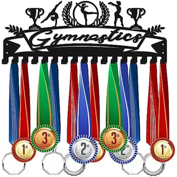 Võimlemine Medal Konks Sport Medal Omanik Ekraan Riidepuu Hammas Metalli 17 Konks 60+ Medalid Wall Mount Lindi Ekraan Omanik