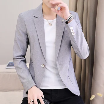 Sügisel Uus Meeste Ülikond Jope Trend Isikliku Mood (Solid Color Slim Sobiks Kõrge Kvaliteedi korea Vabaaja Ülikond, Pluus M-3XL