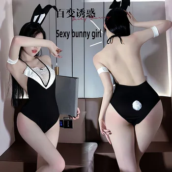Cosplay Kostüüm Küüliku Kõrva V-Kaelusel Pits Siidist Sukad Tüdrukute Bodysuit Partei Klubi Kõnniteed Bunny Tüdruk Seksikas Ühtne