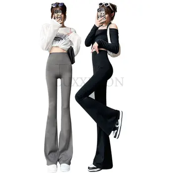 Must Põletatud Püksid Naiste Vabaaja Kõik-mängu täispikk Kõrge Vöökoht Basic Minimalistlik Vintage Püksid Pantalones De Mujer Summer Fit