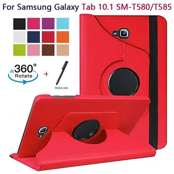 Smart Case for Samsung Galaxy Tab 10.1 T580N/T585C PU Nahk Rotatsiooni Auto Magada, ärgata Kaitsva Seista Kaane Funda Kest