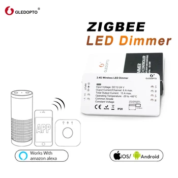 GLEDOPTO ZIGBEE Smart LED Kontroller, Riba Dimmer Töötleja DC12/24V ZLL Standard LED App hääljuhtimine Tööd Echo Pluss
