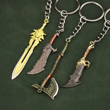 God of War Relva Labad Kaos Kratos Olympus Tera Mäng Sulam, Metall Materjali Samurai Mõõk Mudel Võtmehoidja Kingitus, Mänguasjad Poistele