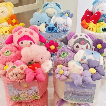 Kawaii Sanrios Anime Palus Lille Kimp Tüdrukud, Kuromi, My Melody Hello Kitty Cinnamoroll Nukk Plushie Tuba Decor Valentine Kingitus