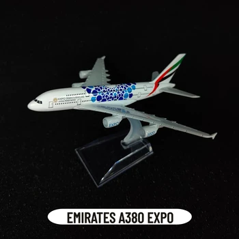 Mõõtkavas 1:400 Diecast Metal Lennuk Mudel FLY EMIRATES A380 EXPO Airlines Replica 16cm Boeing Airbus Lennukite Lennunduse Kääbus Mänguasi