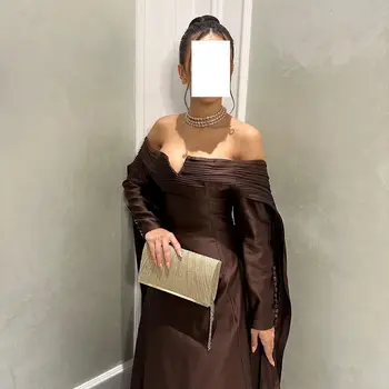 Saudi Araabia Õhtul Kleit V Kaela Gorgeous Kleidid Naistele-Line Maha Õla Pulmapidu Kleit Ruffle riietumisstiil 2024