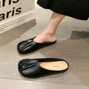 Lameda põhjaga minimalistlik pakitud pool sussid naiste kingad pooled toetasid ühe kingad välise kanda