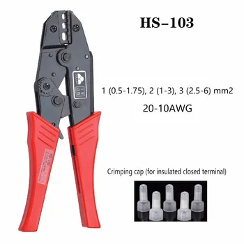 Press Tangid Hs-103 0.5-1.75 1-3 2.5-6.0 mm 20-10awg Multi Hand tools Isolatsiooniga Traat Klemmid Valtsimisega Alicate 9 Tolli