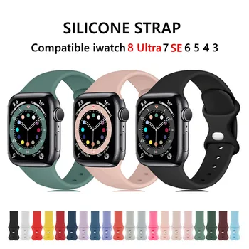 Tahked Värvi Silikoonist Rihm Apple Watch Band 45mm 42mm 44mm 40mm Mood Sport Watch Bänd iWatch Seeria 8 7 6 5 4 3 2 1