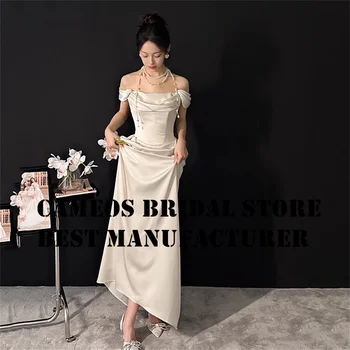 SONDR Custom Made Maha Õla pulmakleitidest Korea Korsett Satiinist Lühikeste Varrukatega Brides Hommikumantlid Elevandiluu Naised Pruudi Kleidid