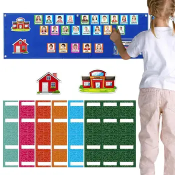 Kes On Täna Siin Käimist Tasku Chart Sobib Klassiruumis Lasteaed Lasteaed Koos 74 Värvid Asendamine Kaardid