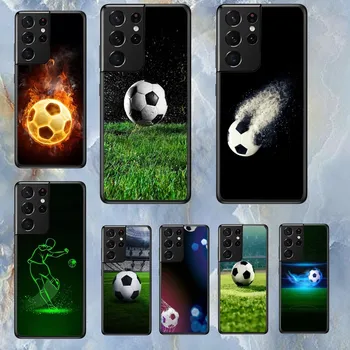 Jalgpalli must Silikoonist Telefoni Puhul Samsungi S 23 22 21 20 ULTRA PLUS Lite Kest