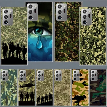Kamuflaaž Sõjalise Telefon Case For Samsung Galaxy Note 20 Ultra 10 9 8 J8 J6 J4 Pluss S10 Lite 2020 5G S6 Serv F52 F62 F12 M60S M