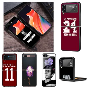 Raske Must Silikoonist Telefon Juhtudel Samsung ZFlip5 5G Flip4 Flip3 Teen Wolf Tyler Posey Galaxy Z Flip 3 4 5 Kaas