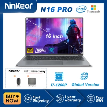 Ninkear N16 Pro Sülearvuti, Intel Core i7-1260P,2.5 K IPS ,WiFi 6 165Hz ,32GB RAM+2TB SSD, Mängude Office Sülearvuti Windows 11 Sülearvuti
