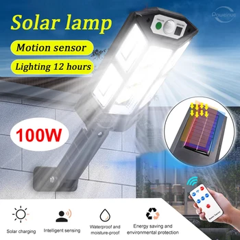 8000LM Väljas Päikese Valgustus LED Solar Aed Lamp 3 Transpordiliikide Veekindel Liikumisandur Seina Valgustid Terrass, Aias Päikese Valgus