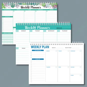 52 lehed Nädala Planeerimine Notepad Lai, Et Ei Planeerija Märgib Daily Sõiduplaanid prioriteediks Saavutada Teie Eesmärgid ja Ülesanded